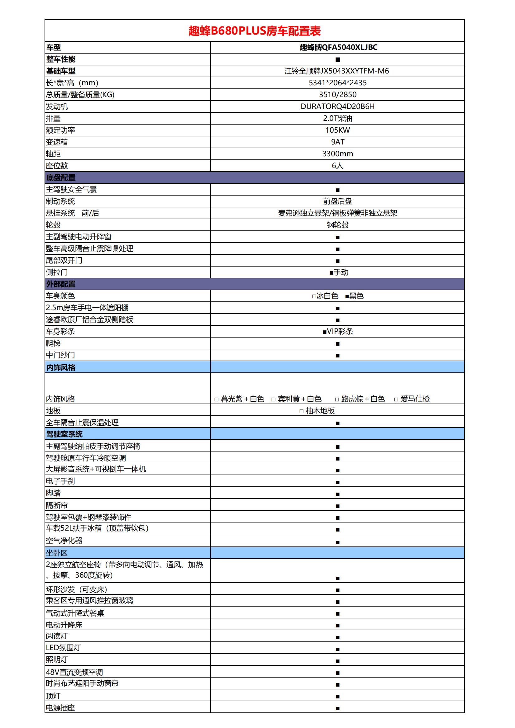 B680 Plus趣蜂房车配置表 (1)_00